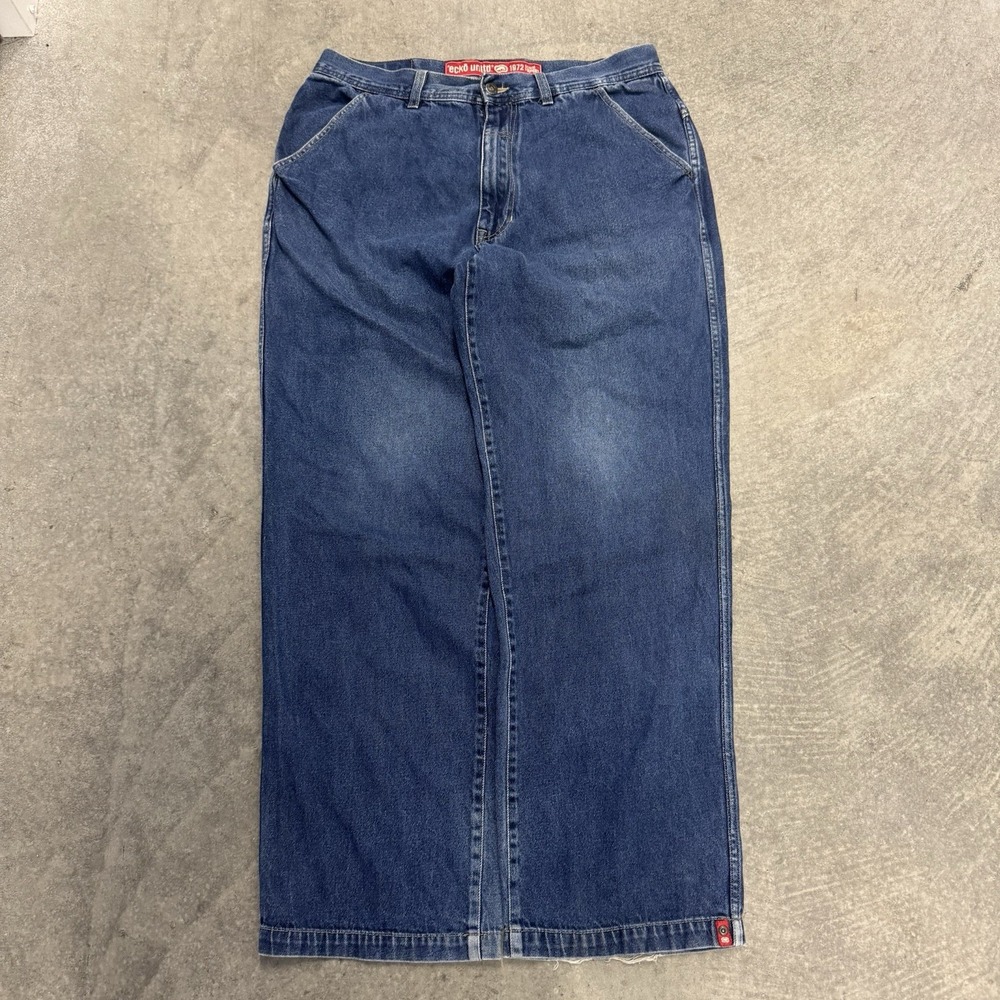 Men's Ecko Unltd Jeans Straight Leg Medium Wash Baggy Skater Y2K 34x32